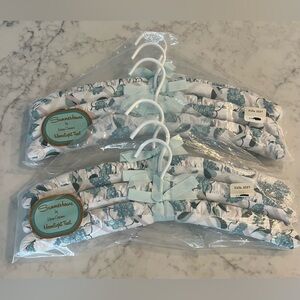 Vintage  Padded Fabric Clothes Hangers Cotton Floral Set of 6